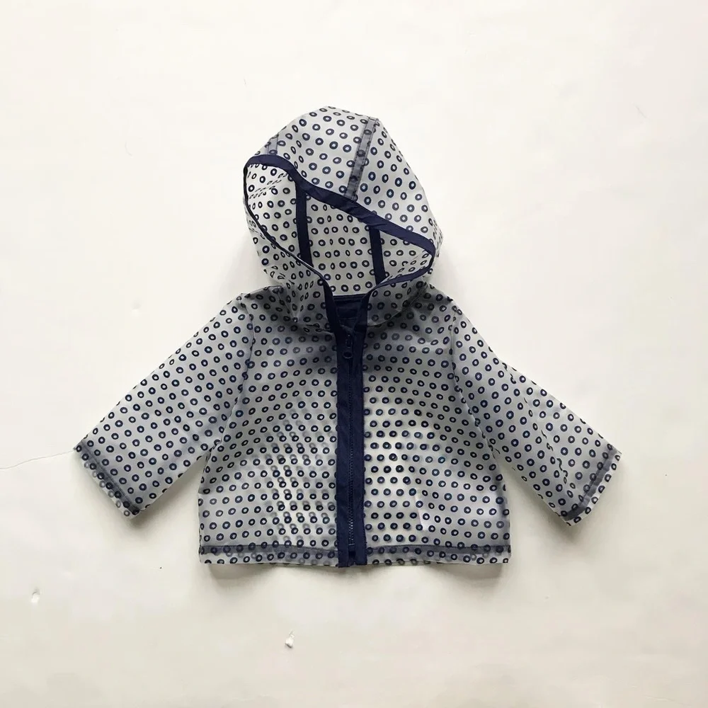 Babygap navy transparent hooded rain jacket EUC 3-6 months